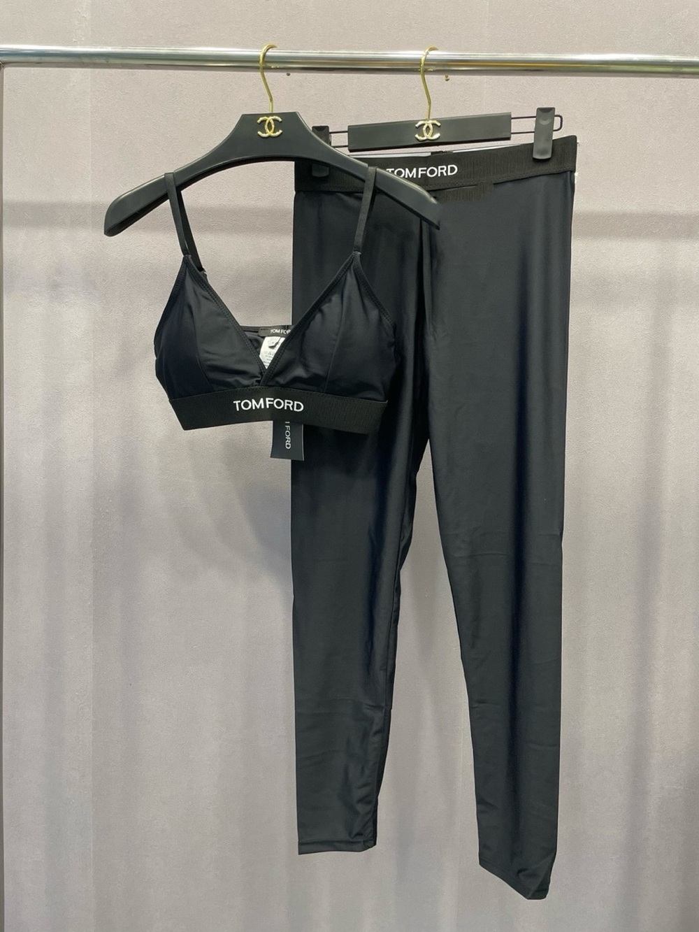 Tom Ford Black Bralette and High-Waist Stretch Leggings